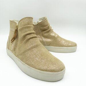 SPERRY Top Sider Crest Zone Gold Metallic Zip Ankle Boot Sneakers Womens 6
